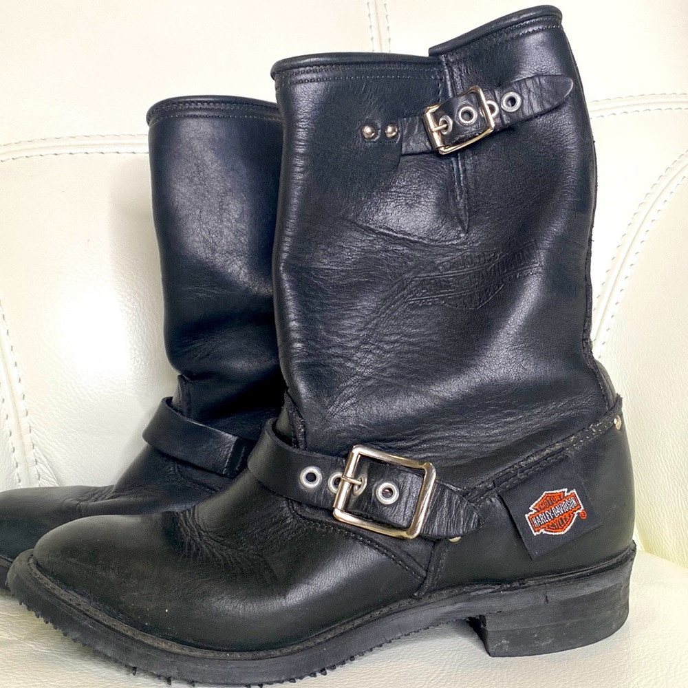 Vintage Harley Davidson Leather Boots